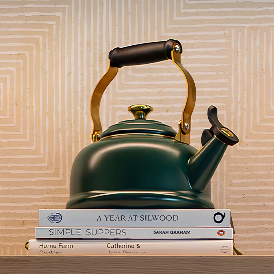 Chaleira Clássica com Apito Verde Foret Dourado 1,6l - Le Cr