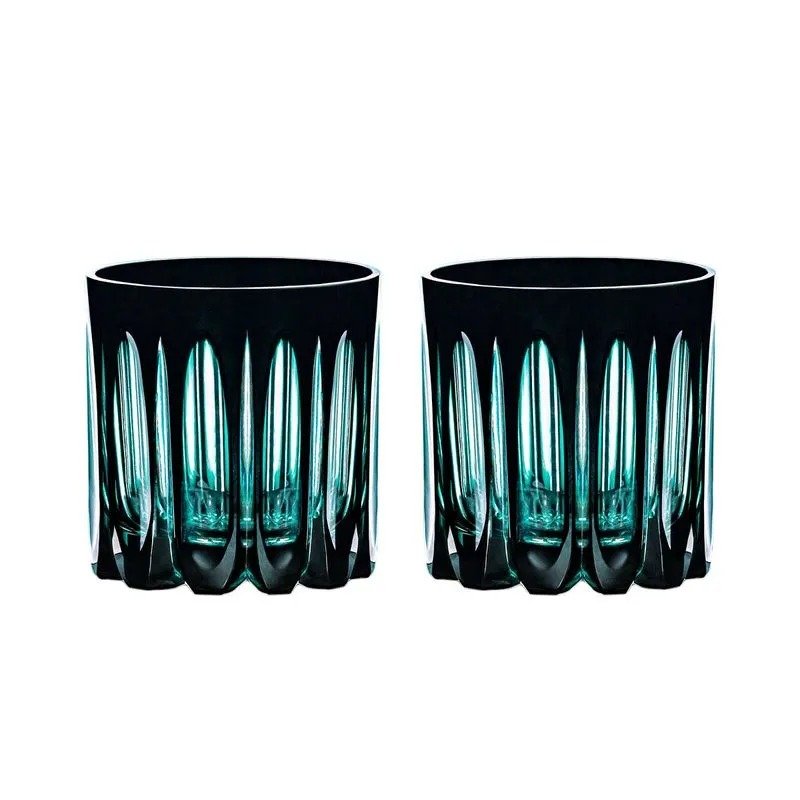 Conjunto de 02 Copos de Cristal para On The Rocks 330 Ml - Bicolor Preto/orvalho - Strauss
