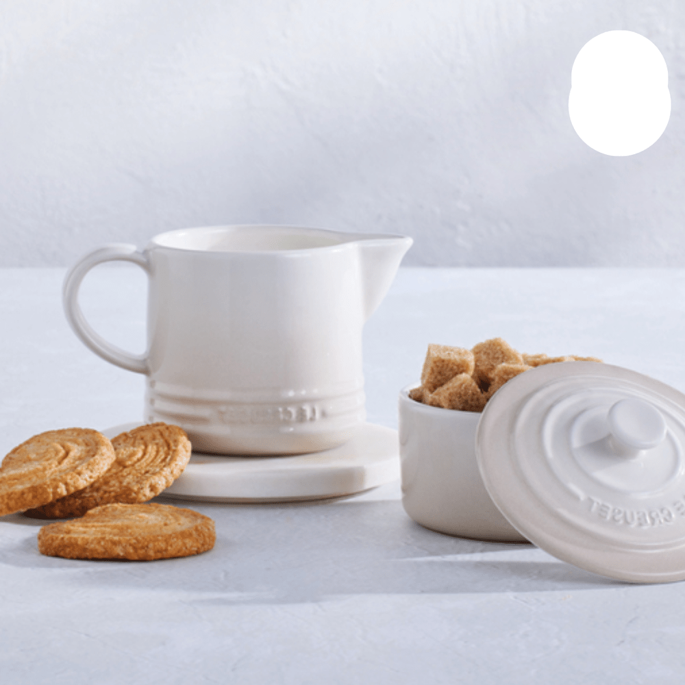 Kit Porta Creme e Açúcar Signature Cerâmica Meringue Le Creuset