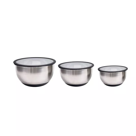 3 Bowls/tigelas em Inox com Tampas 1,5/3/5 Litros - Kenya