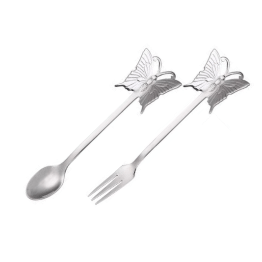 3 Garfos e 3 Colheres em Inox Borboleta