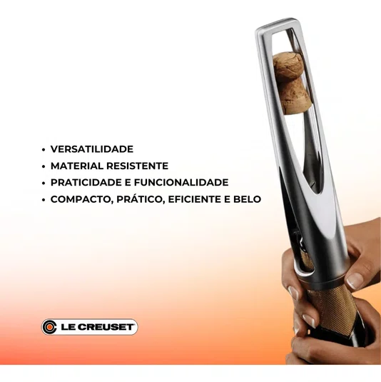 Abridor Saca Rolha Champagne Black Níquel - Le Creuset