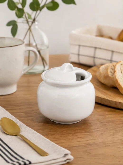 Acucareiro Blanc em Porcelana Branco 9,5 X 9