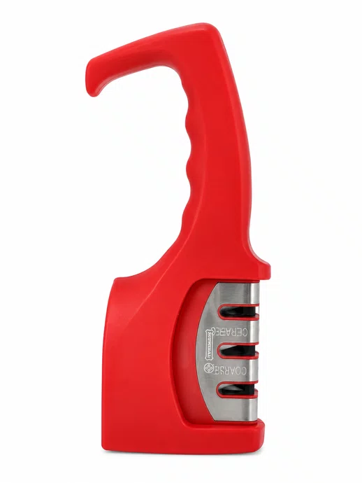 Afiador de Faca Triplo Vermelho 20.5cm- Mundial