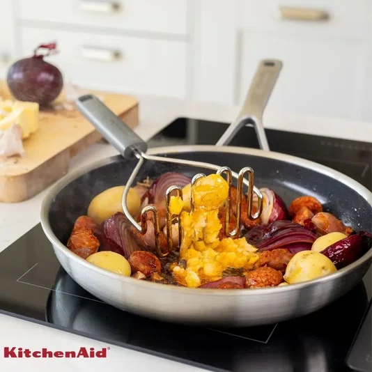 Amassador de Batata Inox Silicone Profissional Cinza - Kitchenaid