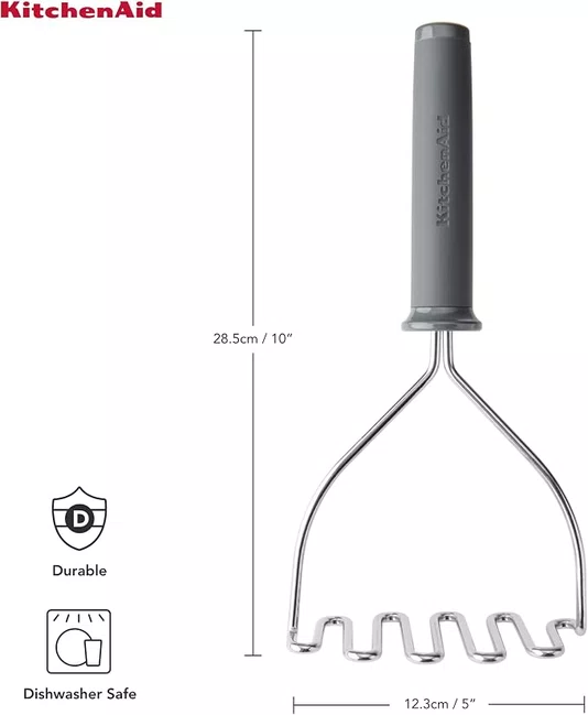 Amassador de Batata Inox Silicone Profissional Cinza - Kitchenaid