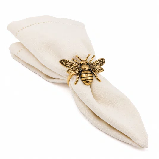 Anel de Guardanapo Bee Happy 5,5x4x5cm com 4 Unidades - Tuut