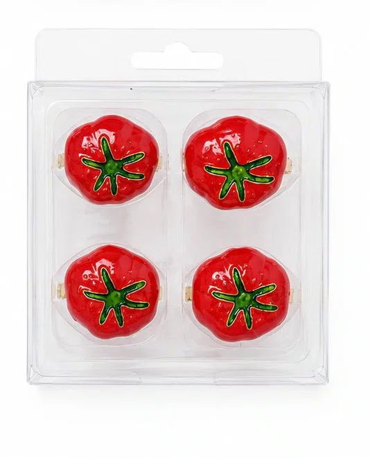 Anel Argola para Guardanapo Tomate - 4 Unidades