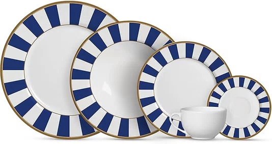 Aparelho de Jantar 30 Pçs Stripe Azul 10 Classific - Alleanza
