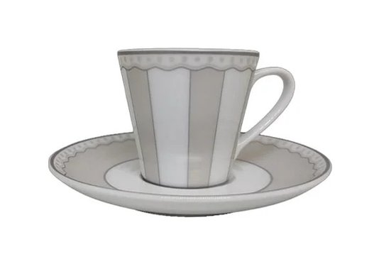 Aparelho de Jantar e Café Porcelana Carnivale Cinza 24 Peças - Noritake