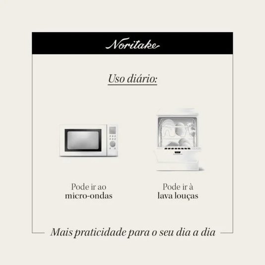 Aparelho de Jantar e Café Porcelana Carnivale Cinza 24 Peças - Noritake