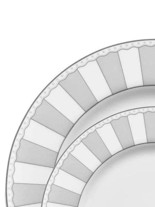 Aparelho de Jantar e Café Porcelana Carnivale Cinza 24 Peças - Noritake