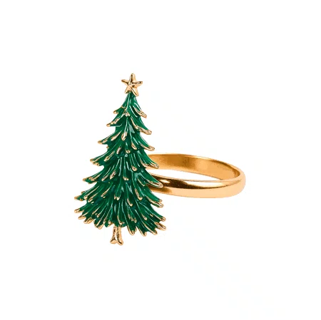 Argola de Guardanapo Árvore de Natal 4 peças - Cromus