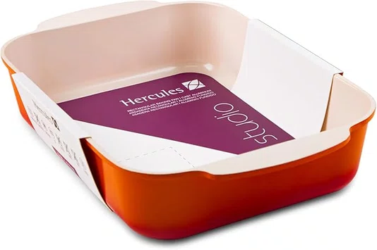 Assadeira Retangular Laranja 25x20cm - Hercules