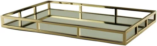 Bandeja Aço Inox Espelhada/dourado 56x35x5cm - Wolff