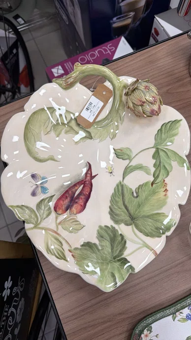 Bandeja Folha Decorativa St M Rasa - Zanatta Casa Produtos de Ceramica Eireli
