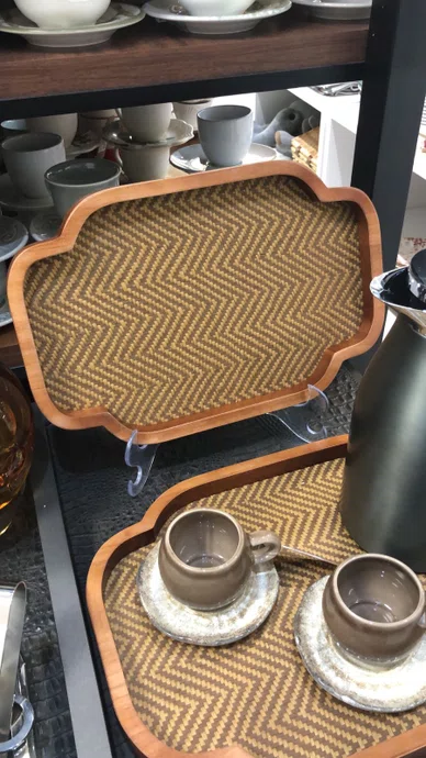 Bandeja Mdf Retangular Curva Detalhe Palha G - Entrecasa