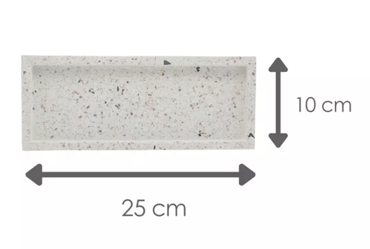 Bandeja Retangular Marmore Terrazo 25x10cm