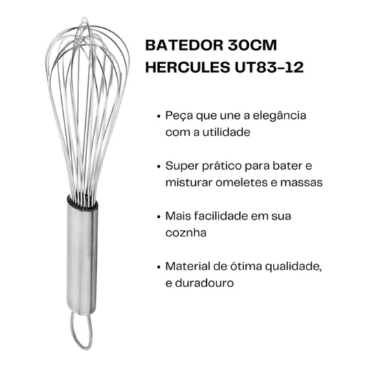 Batedor de Claras Pequeno 30Cm - Hercules