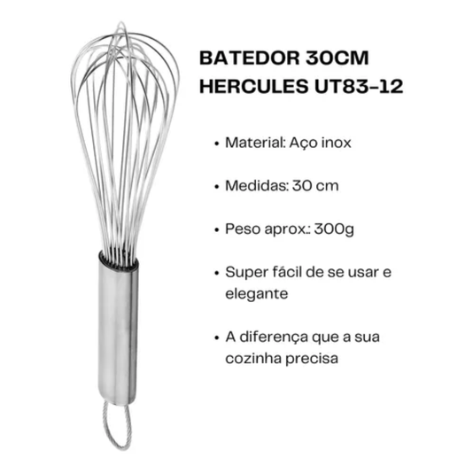 Batedor de Claras Pequeno 30Cm - Hercules