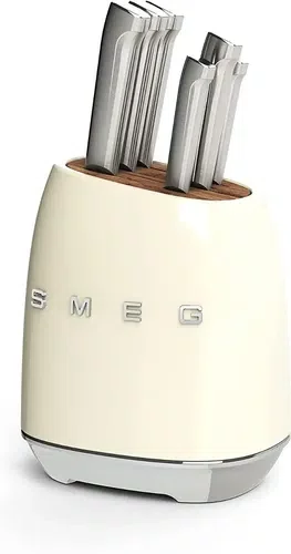 Bloco de Facas Anni 50 6 Unid. Creme - Smeg