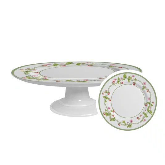 Boleira Grande com Pé Picnic Morango 34cm - Alleanza