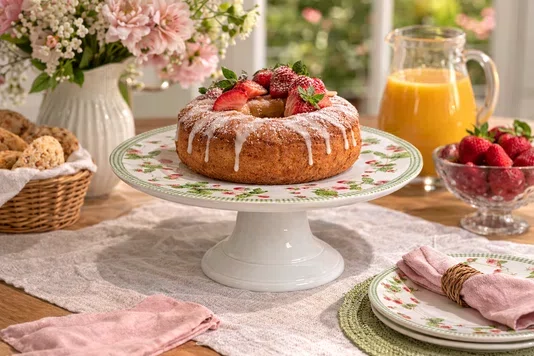 Boleira Média com Pé Picnic Morango 29cm - Alleanza