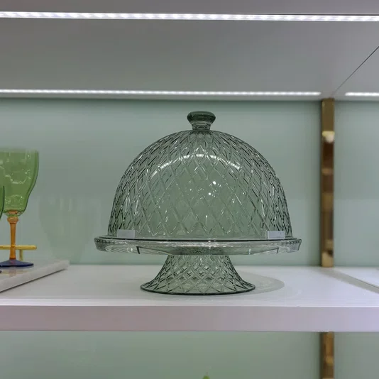 Boleira Multiuso em Acrílico com Pé Verde - Entrecasa