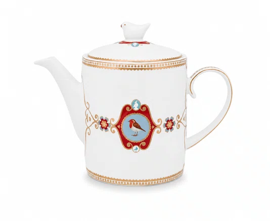 Bule Medallion Branco - Love Birds - Pip Studio