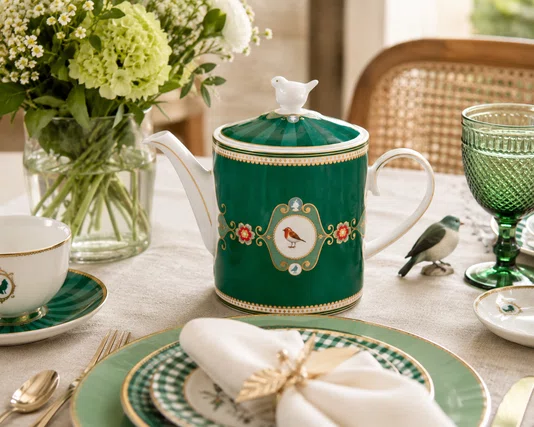 Bule Medallion Esmeralda/verde Love Birds - Pip Studio