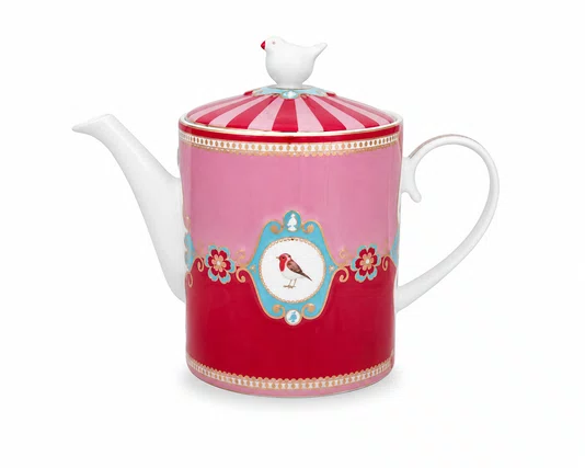 Bule Medallion Rosa/vermelho Love Birds - Pip Studio
