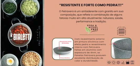 Caçarola com Tampa Petravera Pro 20cm - Bialetti