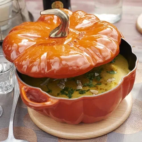 Caçarola Formato Abóbora de Cerâmica 15 Cm Canela - Staub