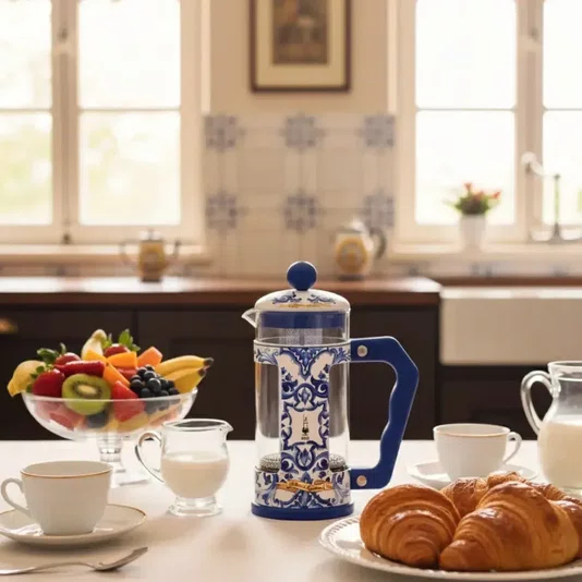 Cafeteira Prensa Francesa Dolce & Gabbana Azul 350ml - Bialetti