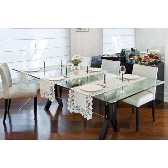 Caminho de Mesa 40x225 Cm Bege 17570 - Rafimex