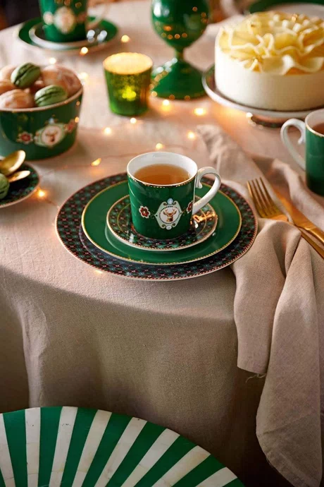 Caneca Grande Medallion Deer Verde Escuro Love Birds - Pip Studio