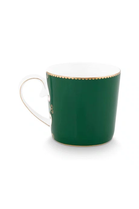 Caneca Grande Medallion Deer Verde Escuro Love Birds - Pip Studio