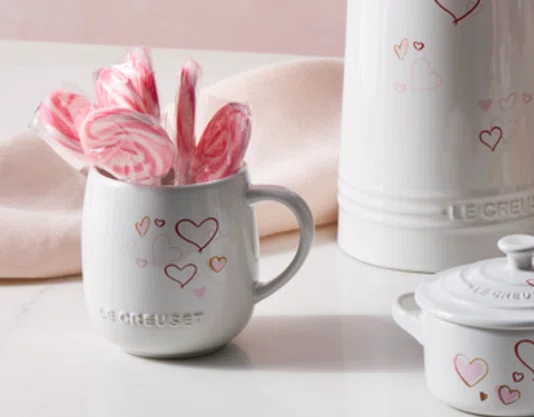 Caneca Mon Couer Corações Branca 380 Ml - Le Creuset