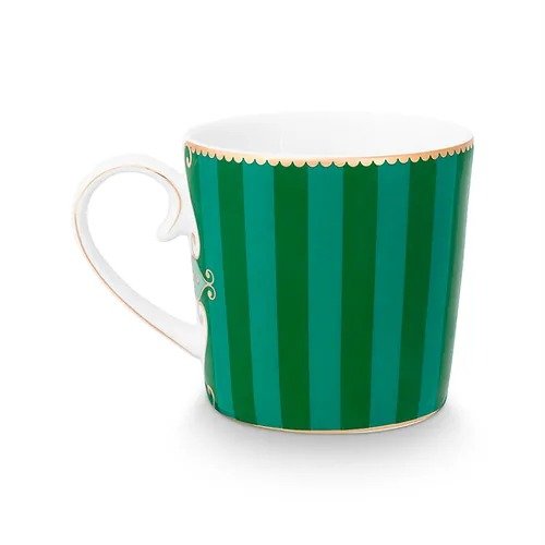 Caneca Pequena Medallion Stripes Esmeralda/verde - Love Birds 150ml - Pip Studio