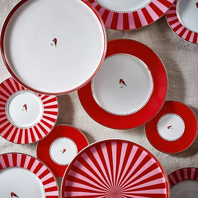 Caneca Set Tea com 3 Pecas Medallion Vermelho - Pip Studio