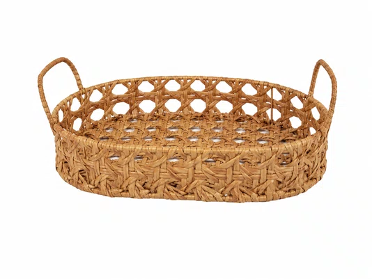 Cesta Oval com Alça Palhinha 34x26x5cm - Tuut
