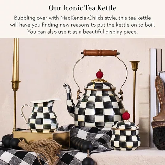 Chaleira Courtly Check Quadriculada Black - Mackenzie Childs