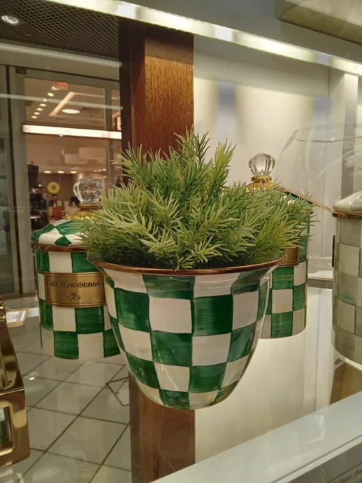 Vaso Courtly Check Quadriculado Verde - Mackenzie Childs