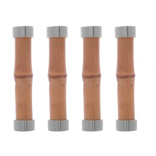 Cj 4 Descansos P/ Talheres de Bambu Prateado 8cm - Wolff