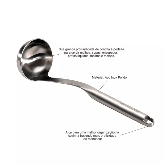 Concha Inox com Alça Luxo Premium - Kitchenaid