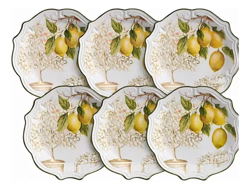 Conj. 6 Pratos Rasos Branco Toscana - Scalla