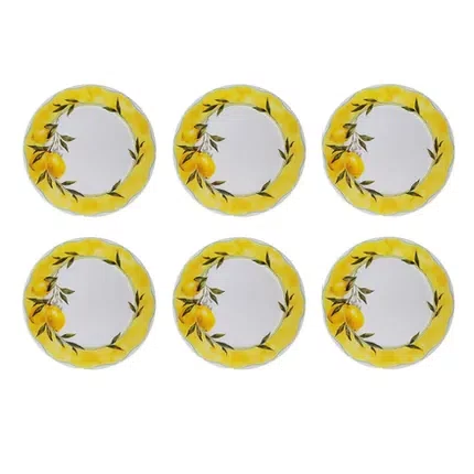 Conj.6 Pratos Rasos Reto Citron Limão Siciliano - Scalla