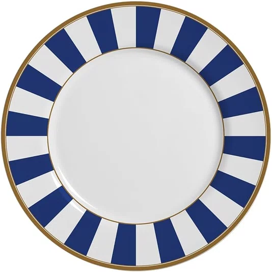 Conj. 6 Pratos Rasos Stripe Azul 10 Classific - Alleanza
