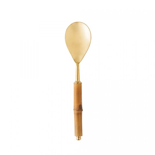Conjunto 2 Peças para Salada de Aço Inox com Cabo de Bambu Dourado - Wolff