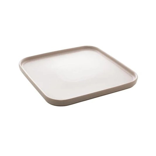 Conjunto 2 Travessas Porcelana Nórdica Cinza Matt 25x25x2cm - Bon Gourmet